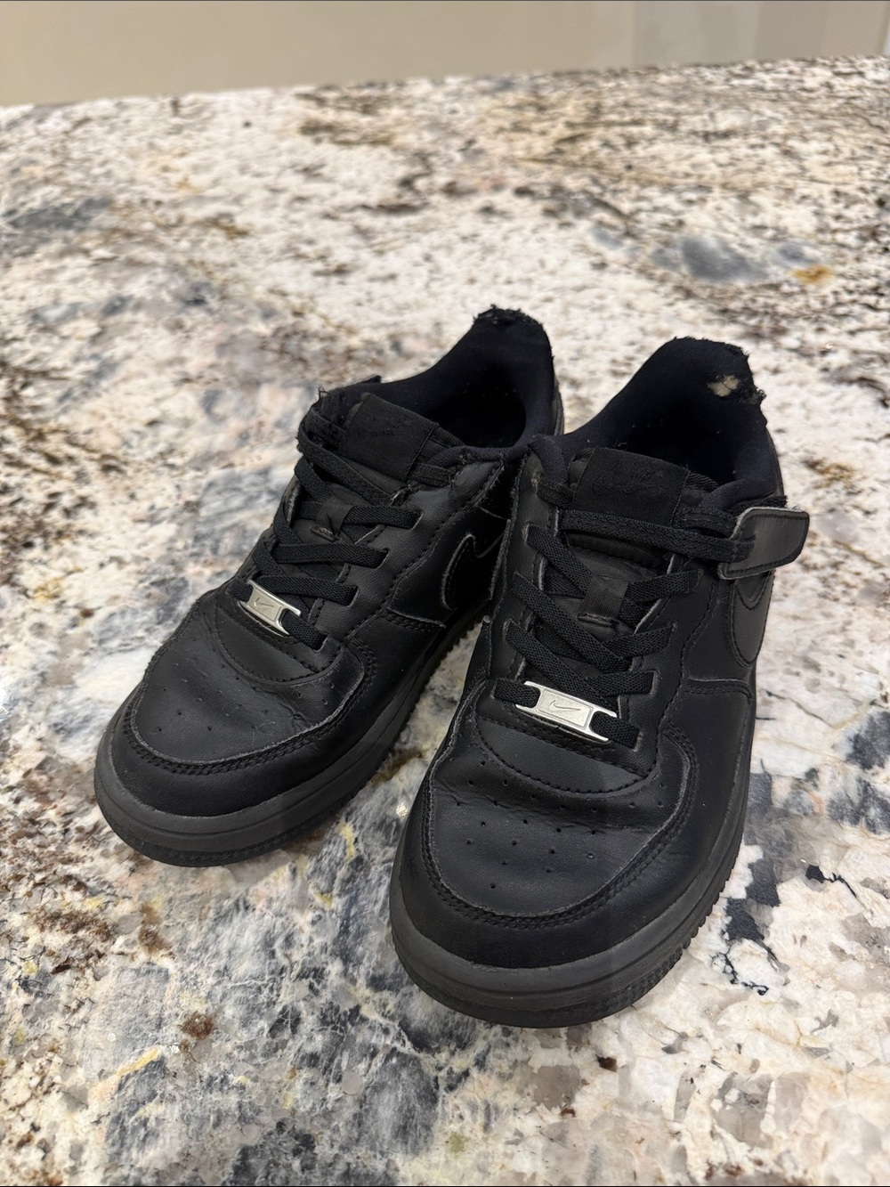 Nike Kids Black Lace-Up Sneakers with Strap
